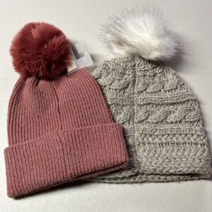 Lauren Conrad NWT and LL Beam Pom Pom winter hats.